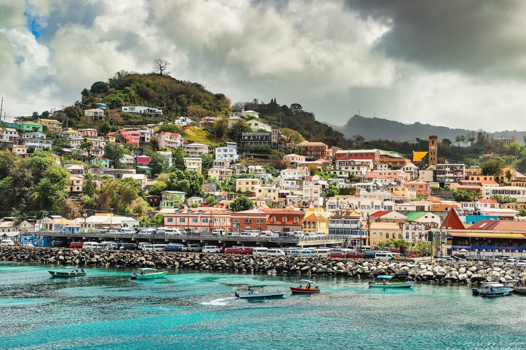 The underwater sculpture park in Grenada, a unique snorkeling and diving attraction showcasing art beneath the sea.