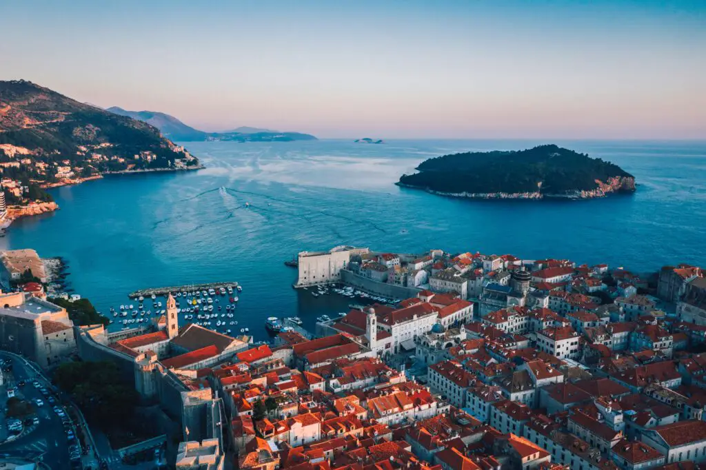 Dubrovnik's medieval city walls overlooking the Adriatic Sea