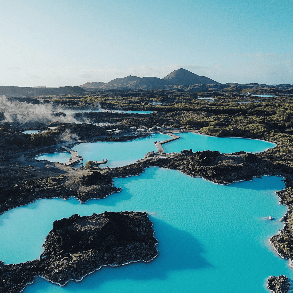 The Retreat at Blue Lagoon surrounded by lava fields and geothermal waters.