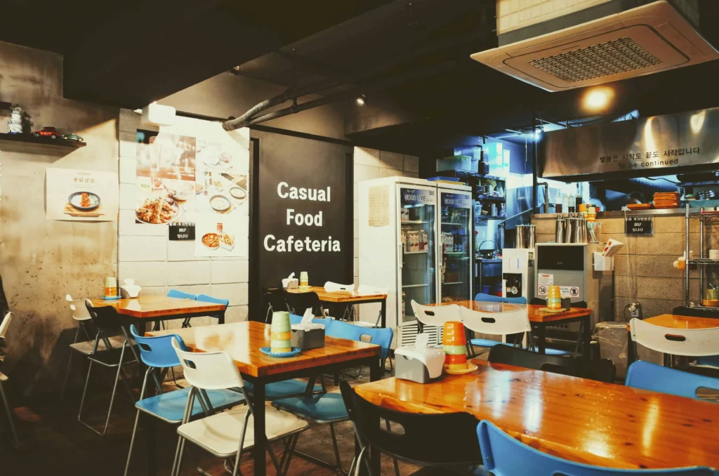 Casual dining at a local restaurant in Busan offering authentic Korean cuisine.