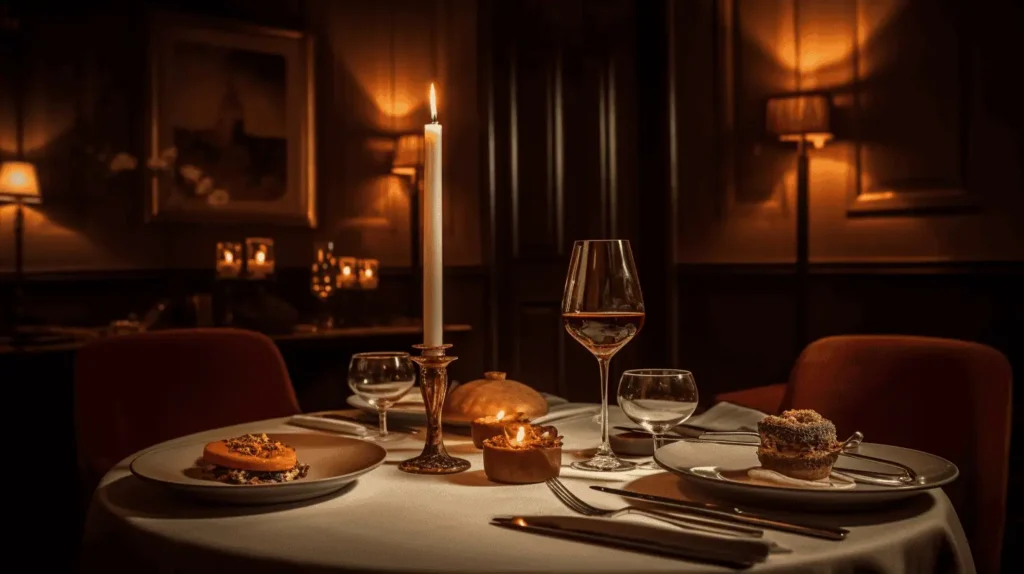 The luxurious dining setup at Enoteca Pinchiorri in Florence.