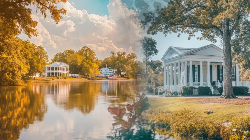 Serene historic trail surrounded by trees, representing Mississippi's rich history.